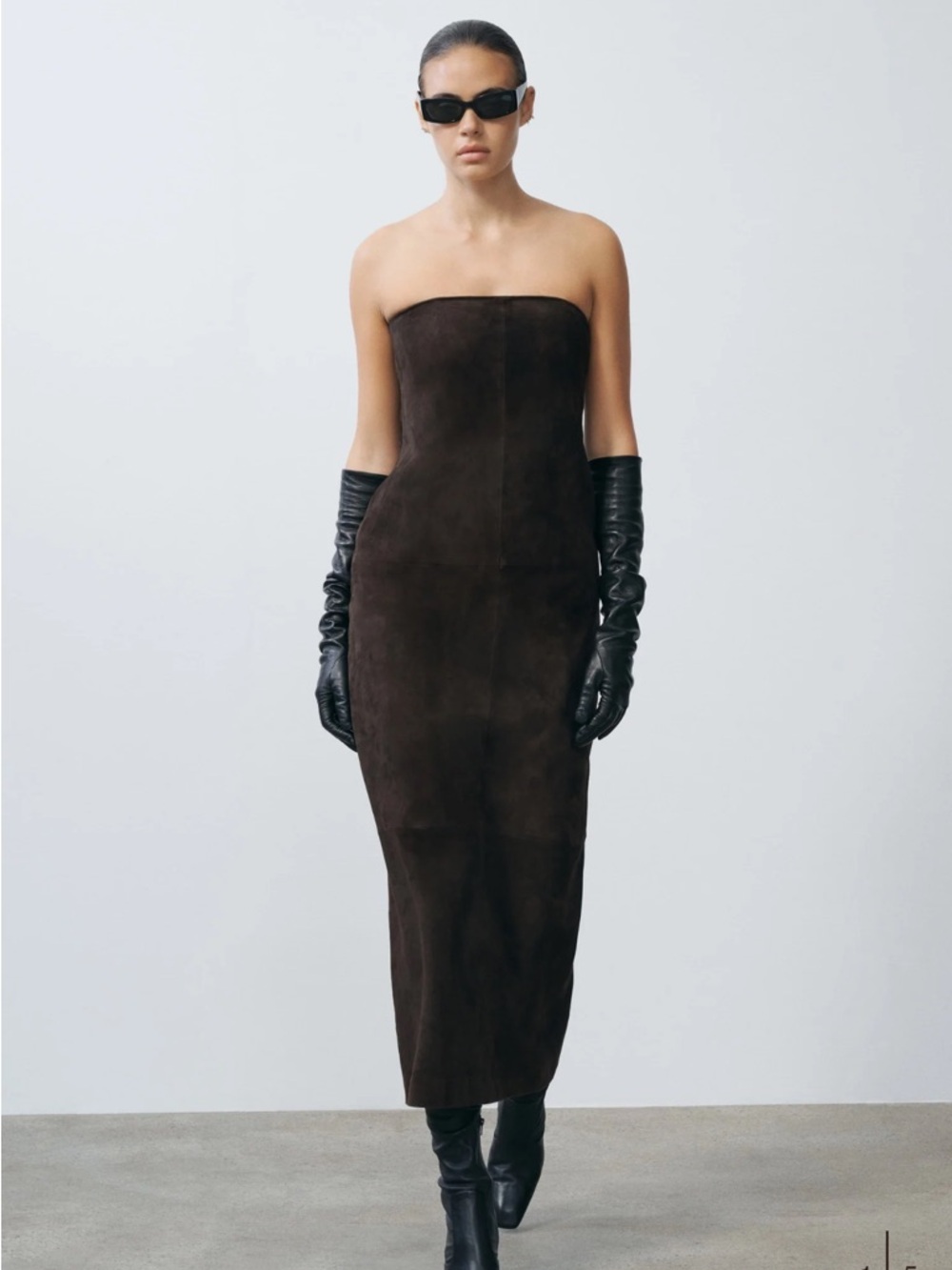 New SRG Kim Suede Dress in Chocolate